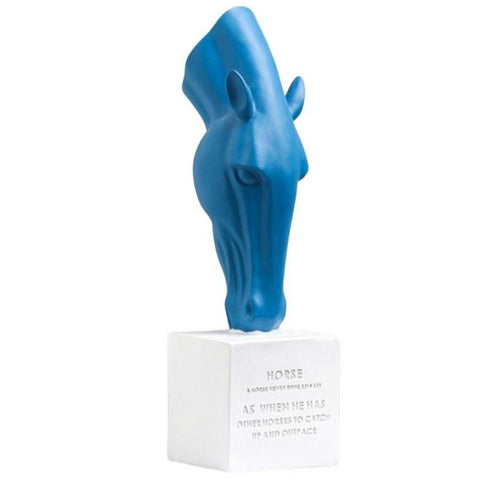 Statue Cheval Tête Bleu